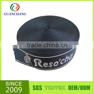 GuanChang factory accept jacquard your own logo on polyester elastic ribbon