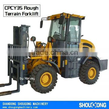 CPCY35 4WD Rough Terrain Forklift 3500kg All Terrain Forklift with CE