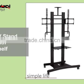 TV cart with adjustable shelf and projector tray, LCD television floor stand