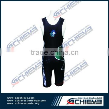 2015 Hot Sell Wholesale Custom Sublimation Wrestling Clothes reversible singlet