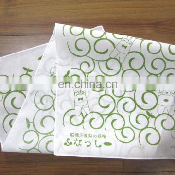 Custom hotsales cheap 100%cotton hand towel green Japan style tenugui