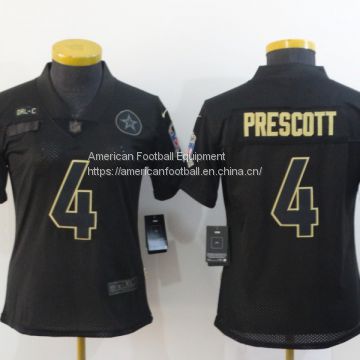 Dallas Cowboys #4 Prescott Women Black Jersey