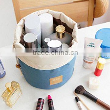 Travel Restroom Barrel Cosmetic Bag multi Makeup Bags,Blue