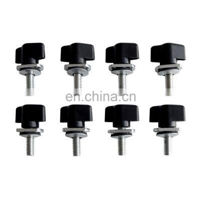 8PCS/SETS Black Hard top Quick Removal Thumb Screw Nut Washer Tie-Down Fit For Jeep Wrangler TJ 1997-2006
