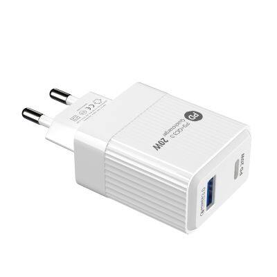 2 Ports PD 20W EU US Plug Fast Charger Adapter For iPhone 13 12 11 For Huawei QC 3.0 Mobile Phone Quick Charger