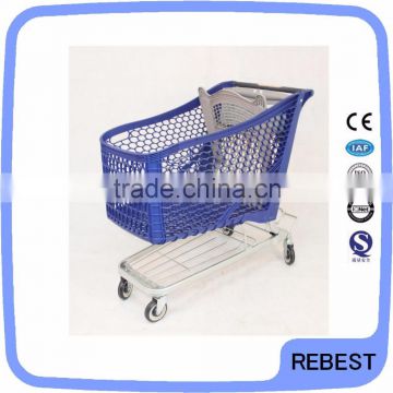 PP plastic material supermarket store shopping trolley