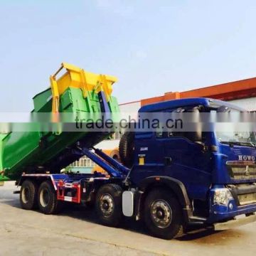 lowest price Carriage removable garbage truck for sale euro 2 or 3 with spare prets