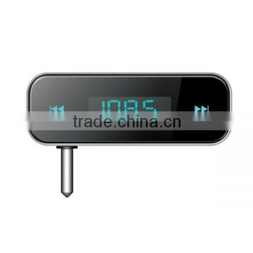 Unique design FM Transmitter, with 3.5mm audio jack and LCD displays, fm transmitter and receiver