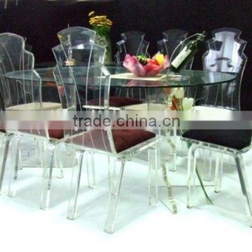 Acrylic dining table and chairs furniture set wholesale