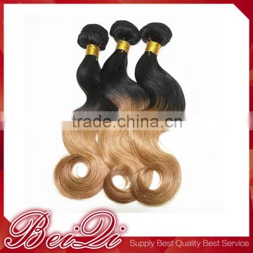 Wholesale top quality sew in human hair weave ombre hair
