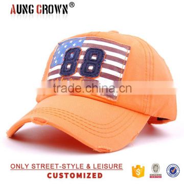 wholesale ladies fashion orange baseball hat with embroidery