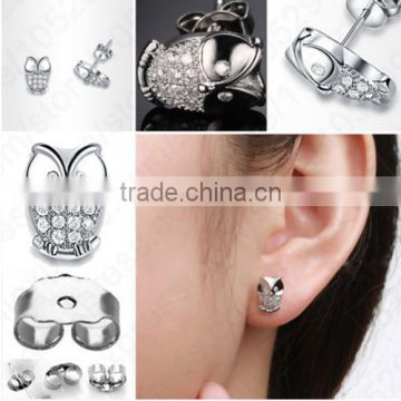 Selected Materials Owl Pattern Design 925 Sterling Silver Earrings
