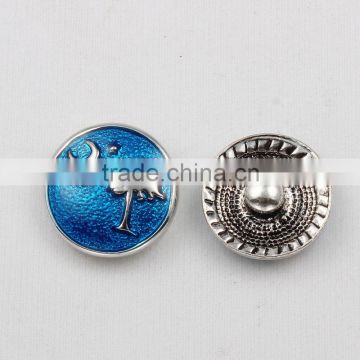 Summer Fashion Ginger Snap Jewelry Enamel Coconut Tree Snap Button Jewelry