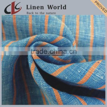 Wholesale Yarn Dyed 100% Linen Fabric For Garments