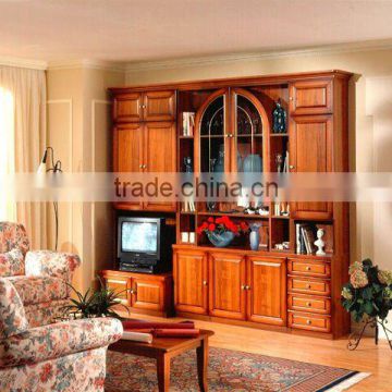 Brown color solid wood kitchen cabinet