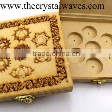 Wholesale Chakra symbol wooden box for Chakra sets