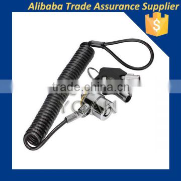 Tubular key laptop locks with stainless steel cable