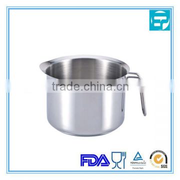 stainless steel double wall milk pot with induction bottom