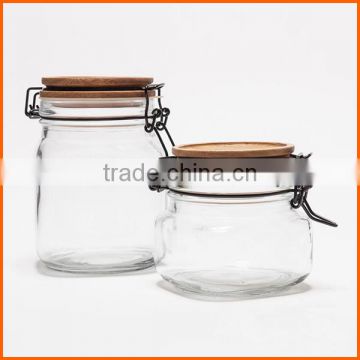 Clear OEM jars with wood lids