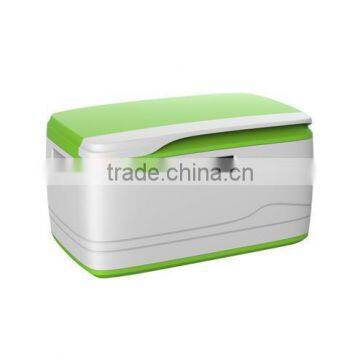 Lockable plastic container for cosmetics with nice compact design