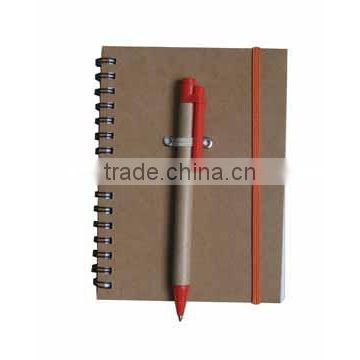 Kraft Cover Notebook with pen/spiral notebook/notebook pen set