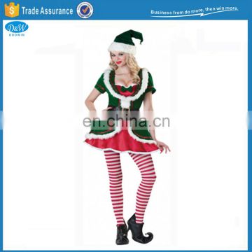 Women Sexy Elf santa Dress for Christmas Night Party Decoration