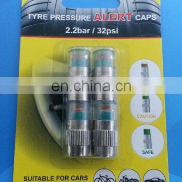 Tire valve alarm cap tire pressure indicator