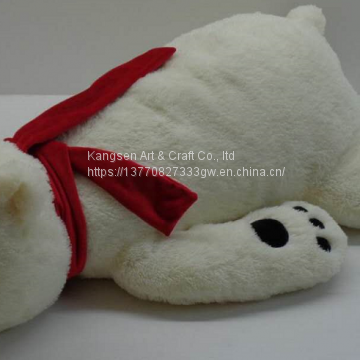 Plush soft stuffed animal toy polar bear with scarf