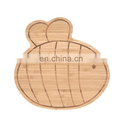 Natural wooden animal shaped cutting board cute pig shaped bamboo or wood cutting board