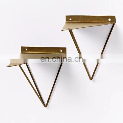 factory direct price for floating shelves / wall shelves white with gold triangle