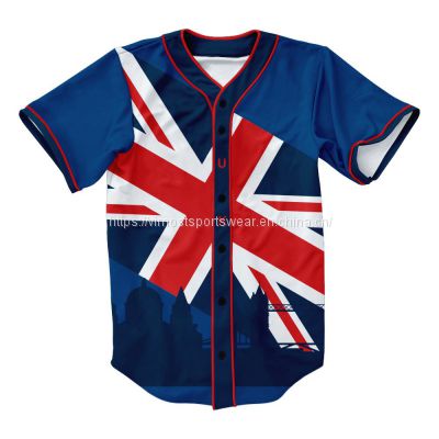 Full custom sublimated baseball jersey with superior polyester