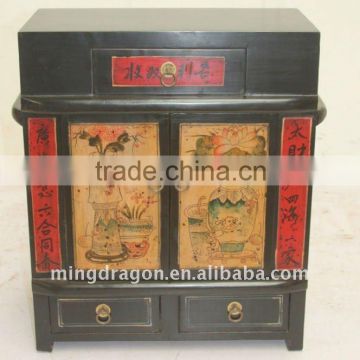 Antique Chinese Shrine Cabinet Hand Painted