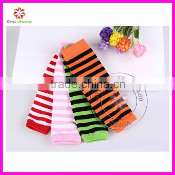Hot sell stripe jacquard cotton leg warmers for the baby girls