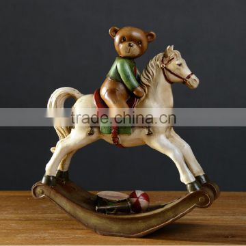 Lucky horse hand made christmas crafts, resin horse ornaments crafts for children gift