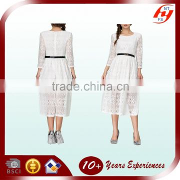 Chian factory Excellent quality best selling unique woman white dress lace long prom dress
