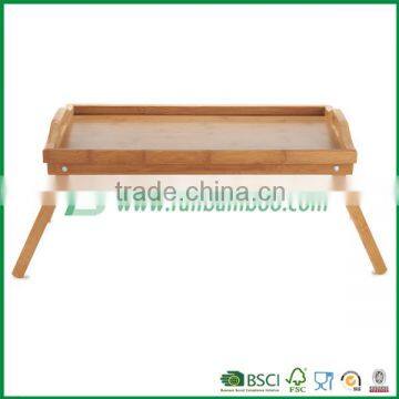 wooden bamboo folding serving tray breakfast table in bed