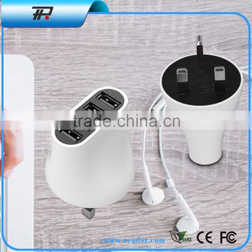 Dual Sim Dual Standby Adapter Travel Adapter Usb Multiple Output Power Adapter(T4)