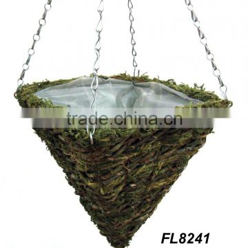 Rattan Square Cone Hanging Basket
