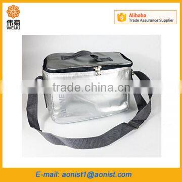 PU leather high quality woman silver lunch thermal insulated picnic cooler bag                        
                                                                                Supplier's Choice
