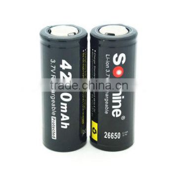 Soshine 26650 3.7V 4200mAh Li-ion Rechargeable Protected Battery Cell