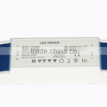 Hot selling 600mA DC24-45V 24W IP20 constant current LED driver