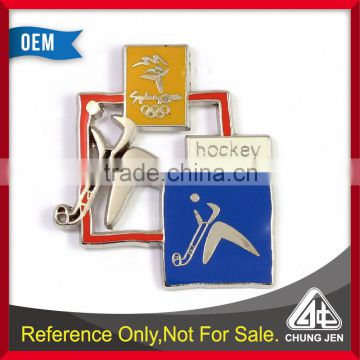 Open design sport olympic souvenir hockey sport pin badge