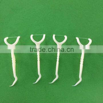 Y shape dental floss pick with long handle