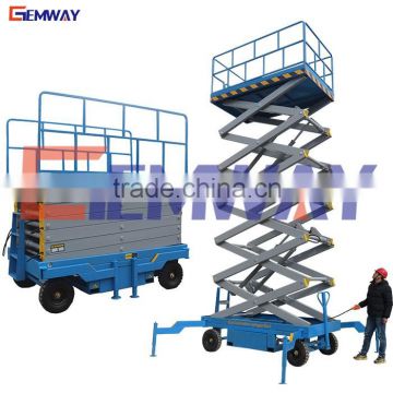 Outdoor indoor hydraulic mobile scissor lift table for cleaning