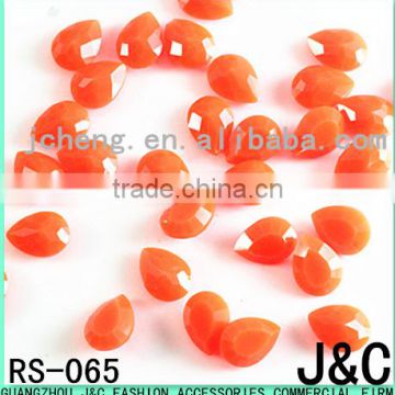 10*14mm jelly orange color drop shape sew on resin stones