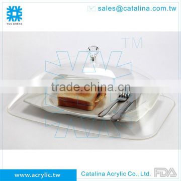 Acrylic Decoration Tray with Lid Functional Catering Plate Plastic Serving Tray