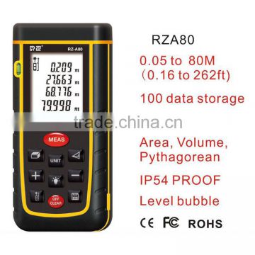 0.05 to 80m (0.16 to 262ft) Hand-held Laser Distance Meter