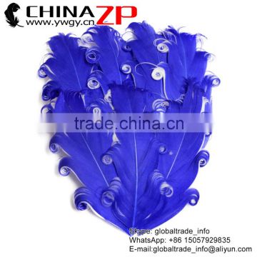 CHINAZP Factory Bulk Sale Top Dyed Royal and white Curled Goose Feathers Plumage Pad for Sale