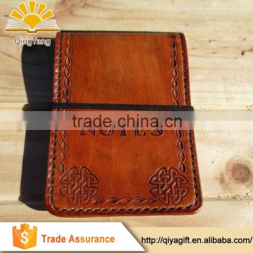 mini embossed travel notebook journal with elastic band soft leather notepad