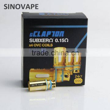 Great taste 24ct Gold Plated Copper 0.15 / 0.3 / 0.5ohm ATOM gClapton Coil